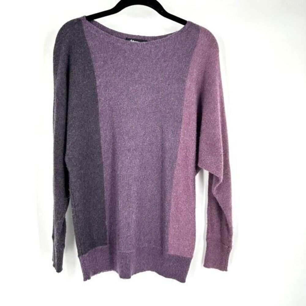 Reitmans Women's Colorblock Knit Cashmere Blend Boat Neck Pullover Sweater Small